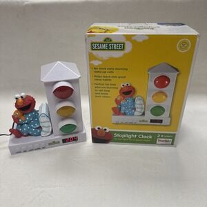 Elmo Sesame Street Red Time For Bed Yellow Green Wake Up Light Alarm Clock